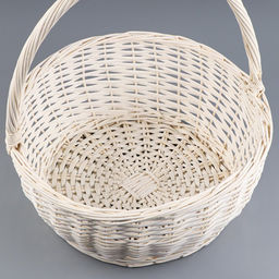 Корзина плетёная, 40×18/44 см, белый, ива