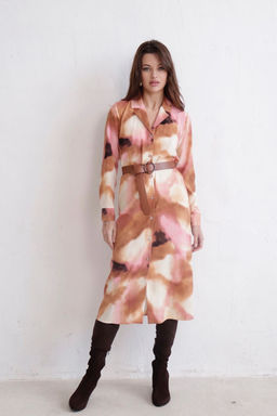 Платье-рубашка с английским воротником принт - Martichelli фото 263