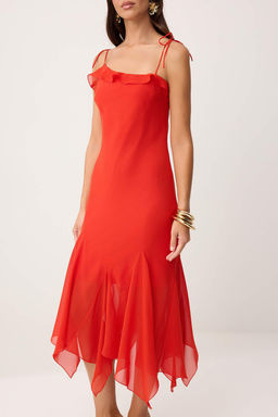 Mor-Cok Renkli Soyut Desen Sifon Midi Astarl? Party Elbise TPRSS26EL00072 - Trendyolmilla фото 10