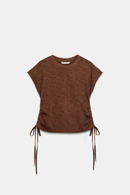 CAMISETA R?STICA FRUNCES / Marr?n - Zara фото 7