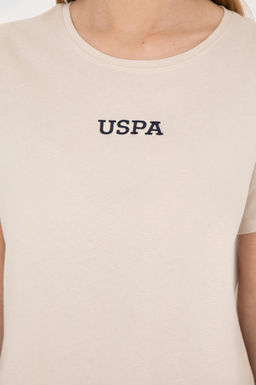 Женская кремовая футболка с круглым вырезом - U.s. polo assn фото 14