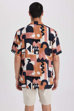 Рубашка обычного кроя с открытым воротником и короткими рукавами - Defacto фото 7