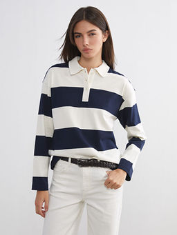 Polo Yaka ?izgili Kad?n Ti??rt