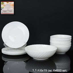 Столовый набор 13 предметов белый фактурный / WV13AT/75685 (WHITE) /уп 4/ С / - Галеонтрейд фото 6