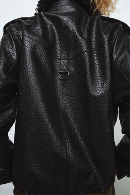FAUX LEATHER BOMBER JACKET ZW COLLECTION - Zara фото 5