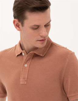 Kahverengi Slim Fit Polo Yaka Ti__rt - Pierre cardin фото 3