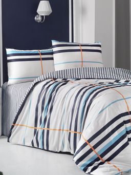 Постельное белье RANFORCE STRIPED ( Eвро ) 50х70*2 шт (Бирюзовый)