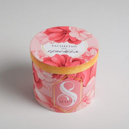 Коробка подарочная круглая, упаковка, «С 8 марта», 13 х 14 см