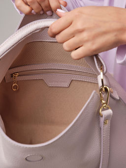 Кожаная сумка Deboro 30900 розовый дым