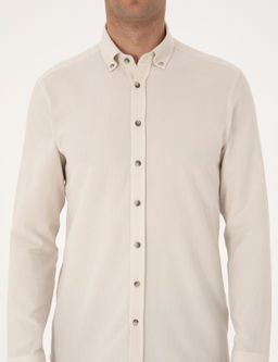 Bej Slim Fit Uzun Kollu G_mlek - Pierre cardin фото 6