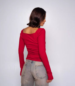 Кроп-Топ #БШ2680, красный - Dommod фото 3