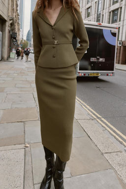 KNIT TUBE MIDI SKIRT - Zara фото 4