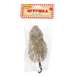 Мышь заводная меховая, 12 см, серая - Пижон фото 6