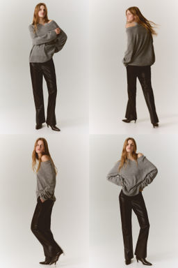 Pantal?n bootcut en tejido revestido - H&m фото 5