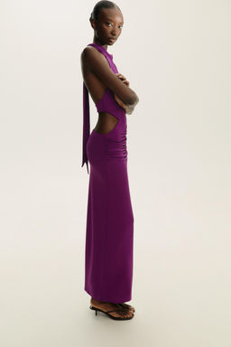 GATHERED HALTER LONG DRESS - Zara фото 4