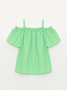 Kare Yaka K?sa Kollu K?z ?ocuk Crop Ti??rt - Waikiki фото 2