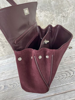 Женская замшевая сумка-портфель 8399 Бордовый - Sergio valentini фото 7