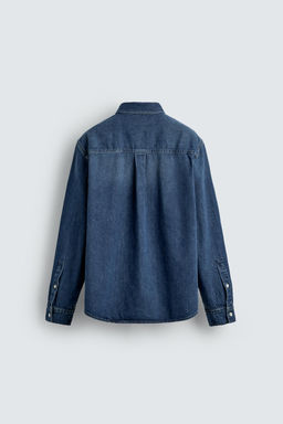 COTTON-CASHMERE DENIM SHIRT - Zara фото 8