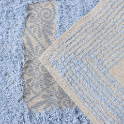 Коврики для ванной и туалета Доляна Вензель, 2 шт: 40?40, 40?60 см, голубой  фото 4