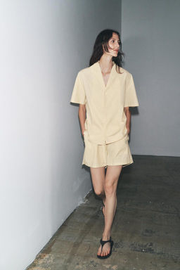 POPLIN SHORTS WITH TOPSTITCHING