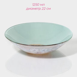 Тарелки Доляна Кролик, 19 предметов: 6 десертных тарелок, 6 обеденных тарелок, 6 мисок, салатник, стекло, голубые