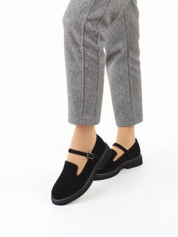 06-DLG05-3 BLACK Туфли женские (натуральная замша)