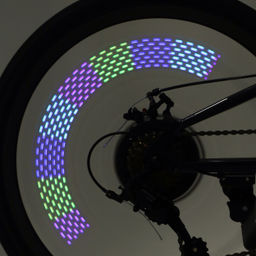 Фонарь подсветка для колес COMIRON A02 корпус: пластик; свет 14 RGB LED; аккум USB; влагозащита IPX5; 30 рисунков. /уп 100/ - Галеонтрейд фото 8