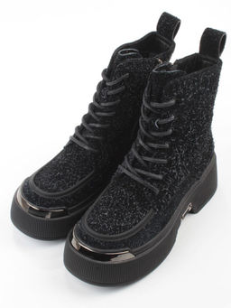 01-DMD-D256 BLACK Ботинки демисезонные женские (натуральная кожа, байка)