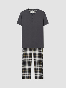 Regular Fit Ekose Erkek Pijama Tak?m