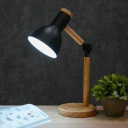 Настольный светильник Чёрный плафон Деревянное основание E27 /Размер: 220мм*450мм С лампой светодиодной 6Вт Тёплый-нейтральный-холодный /уп 10/ - Галеонтрейд фото 7