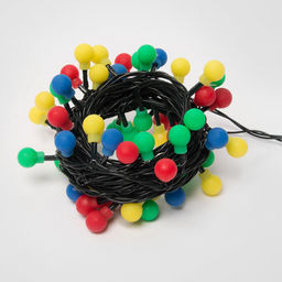 ULD-S0540-060/DGA MULTI IP20 COLORBALLS Гирлянда светодиодная с контроллером Разноцветные шарики, 60 светодиодов, 5,4 м, разноцветная, IP20, провод зеленый - Volpe фото 4