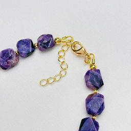 Браслет из Чароита и Лунного камня - Радуга самоцветов фото 4