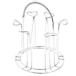 Подставка хромированная, настольная на 6 стаканов, д17см h20см (Китай)