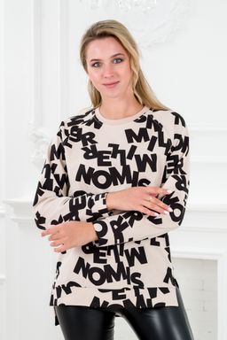 Свитшот подростковый из футера Буквы на бежевом - Амадэль фото 4