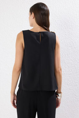 Trendyolmilla Siyah Aksesuar Detayl? Dokuma Bluz TPRSS25BZ00003  фото 5
