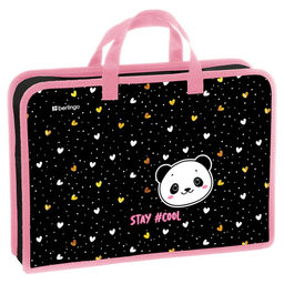 Папка на молнии с ручками А4 Berlingo "Cool panda" ширина 75мм (BR-PT-A47507) пластик