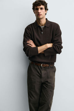 CHENILLE KNIT POLO SHIRT - Zara фото 6