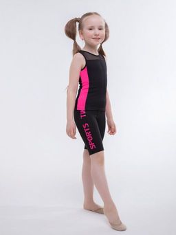 7067 Топ-майка из хлопка со вставками из бифлекса и сетки Chersa  фото 2