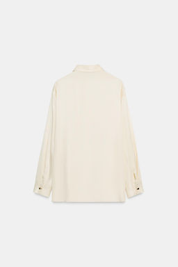 SATIN SHIRT WITH CROSSOVER DETAIL - Zara фото 7