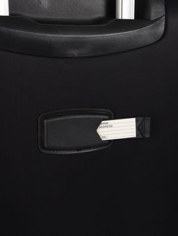 Чемодан 20",Текст,36*25*58,отд на молнии,1 нар/карм, увелич,код замок,4 колеса, черный