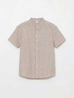 Hakim Yaka K?sa Kollu ?izgili Erkek ?ocuk G?mlek