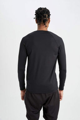 DeFactoFit Облегающая футболка с круглым вырезом и принтом в стиле спортсмен с длинными рукавами  фото 6