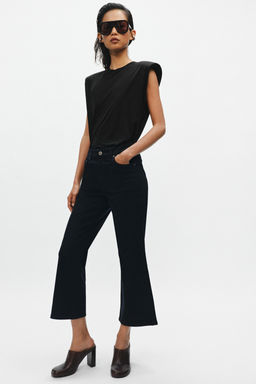 JEANS ZW COLLECTION CROPPED FLARE TIRO MEDIO / Marino