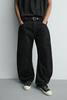 JEANS BARREL FIT CREMALLERAS / Negro - Zara фото 5