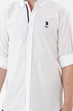 Мужская белая рубашка с длинным рукавом - U.s. polo assn фото 13