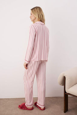 Pembe Cizgili Belmando Dokuma Pijama Tak?m? THMAW26PT00203 - Trendyolmilla фото 4