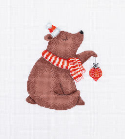 Klart набор для вышивания 8-585 Новогодний мишка 15 х 13.5 см