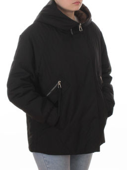 8008 BLACK Куртка демисезонная женская (100 гр. холлофайбер)