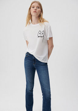 Kedi Bask?l? Istanbul Tisort