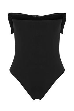 TRENDYOLMILLA Siyah Straplez Fiyonklu C?tc?tl? Orme S?k Body TPRSS25BD00013  фото 7